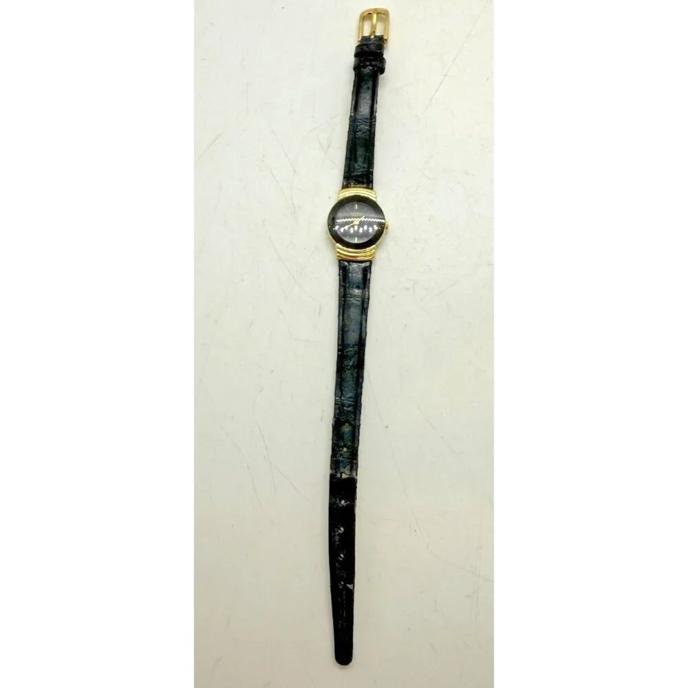Citizen Elegance Women's Watch 5421-F41639 Gold Black Round Watch Leather Band